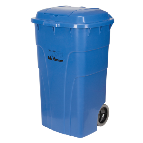 JH478 Roll Out Recycling Bin, Curbside, Polyethylene, 65 US gal.