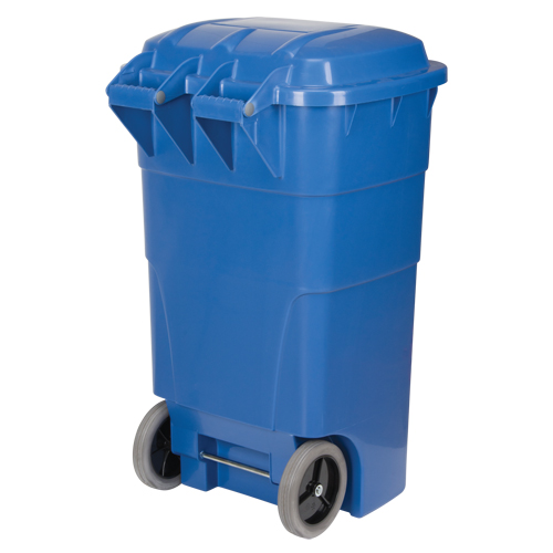 JH478 Roll Out Recycling Bin, Curbside, Polyethylene, 65 US gal.