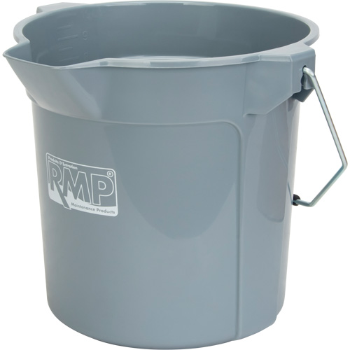 JP785 Round Bucket with Pouring Spout, 2.64 US Gal. (10.57 qt.) Capacity, Grey