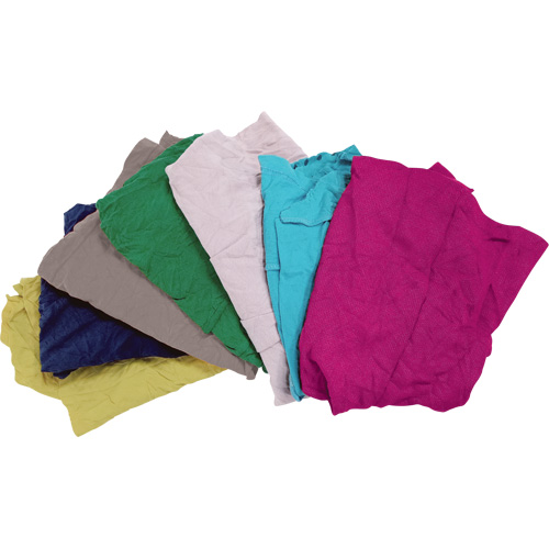 JQ107 Recycled Material Wiping Rags, Cotton, Mix Colours, 10 lbs.