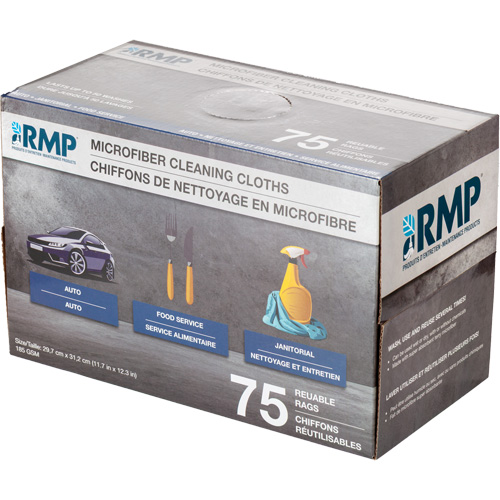 JQ197 Washable Cleaning Cloths, Microfibre, White