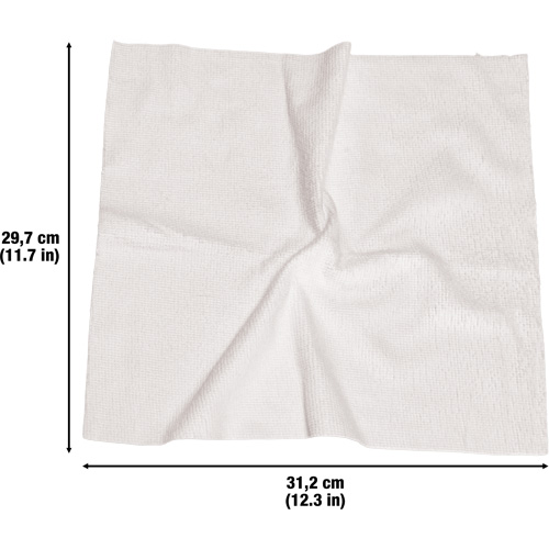 JQ197 Washable Cleaning Cloths, Microfibre, White