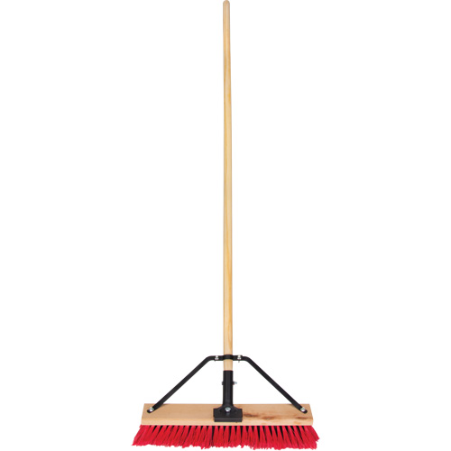 JQ457 Push Broom with Braced Handle, 18", Medium, PVC Bristles