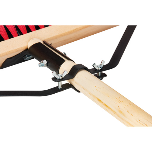 JQ457 Push Broom with Braced Handle, 18", Medium, PVC Bristles