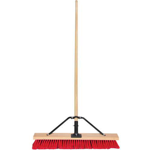 JQ458 Push Broom with Braced Handle, 24", Medium, PVC Bristles