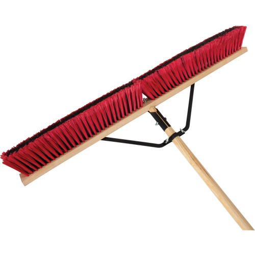 JQ459 Push Broom with Braced Handle, 36", Medium, PVC Bristles