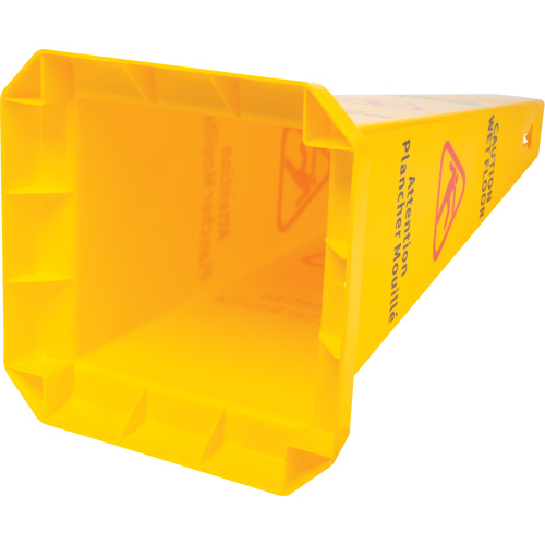 JQ488 C&ocirc;ne d'avertissement de plancher mouill&eacute;, Bilingue avec pictogramme