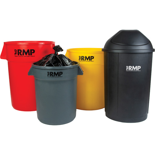 JQ753 Half-Round Garbage Bin, Polyethylene, 21 US gal.