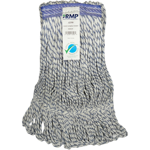 JQ789 Candy-Striped Mop Head, Floor Finishing, Synthetic, Loop Style