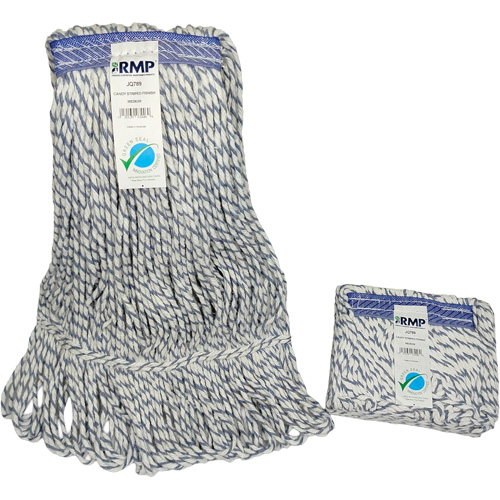 JQ789 Candy-Striped Mop Head, Floor Finishing, Synthetic, Loop Style