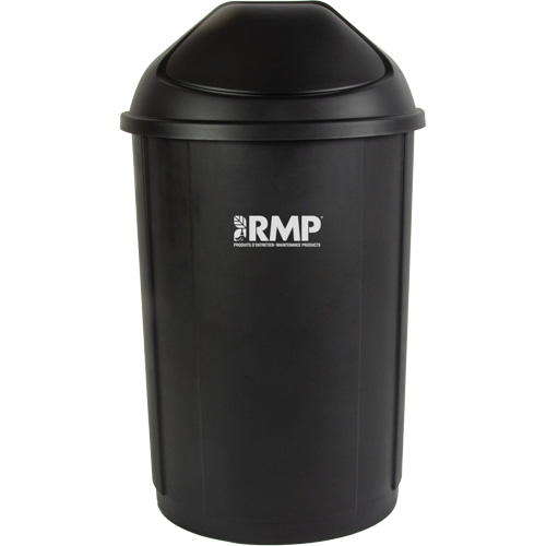 JQ886 Half-Round Garbage Bin with Lid, Polyethylene, 21 US gal.