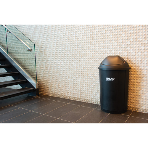 JQ753 Half-Round Garbage Bin, Polyethylene, 21 US gal.
