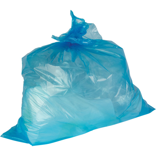 JR065 Industrial Garbage Bags, Strong, 35" W x 50" L, 0.9 mils, Blue, 194 L (44 Gal.) Capacity