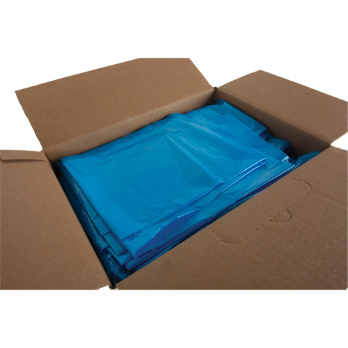 JR065 Industrial Garbage Bags, Strong, 35" W x 50" L, 0.9 mils, Blue, 194 L (44 Gal.) Capacity