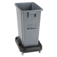 Socle roulant pour contenant à déchets & à recyclage, Polypropylène, Noir, Convient aux contenants  JH483 | RMP Maintenance