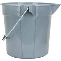 Round Bucket with Pouring Spout, 2.64 US Gal. (10.57 qt.) Capacity, Grey JP785 | RMP Maintenance