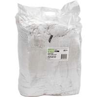 JQ111 Recycled Material Wiping Rags, Cotton, White, 25 lbs.