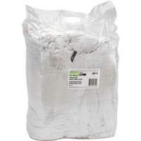 Chiffons fabriqués à partir de matériaux recyclés, Coton, Blanc, 25 lb JQ111 | RMP Maintenance