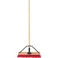 JQ457 Balai-brosse &agrave; manche renforc&eacute;, 18", Moyen, Soies PVC