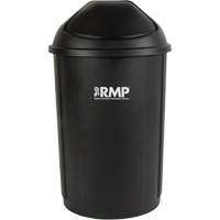 JQ886 Half-Round Garbage Bin with Lid, Polyethylene, 21 US gal.