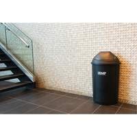 JQ886 Half-Round Garbage Bin with Lid, Polyethylene, 21 US gal.