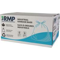 JR063 Industrial Garbage Bags, Strong, 30" W x 38" L, 0.9 mils, Blue, 88 L (20 Gal.) Capacity