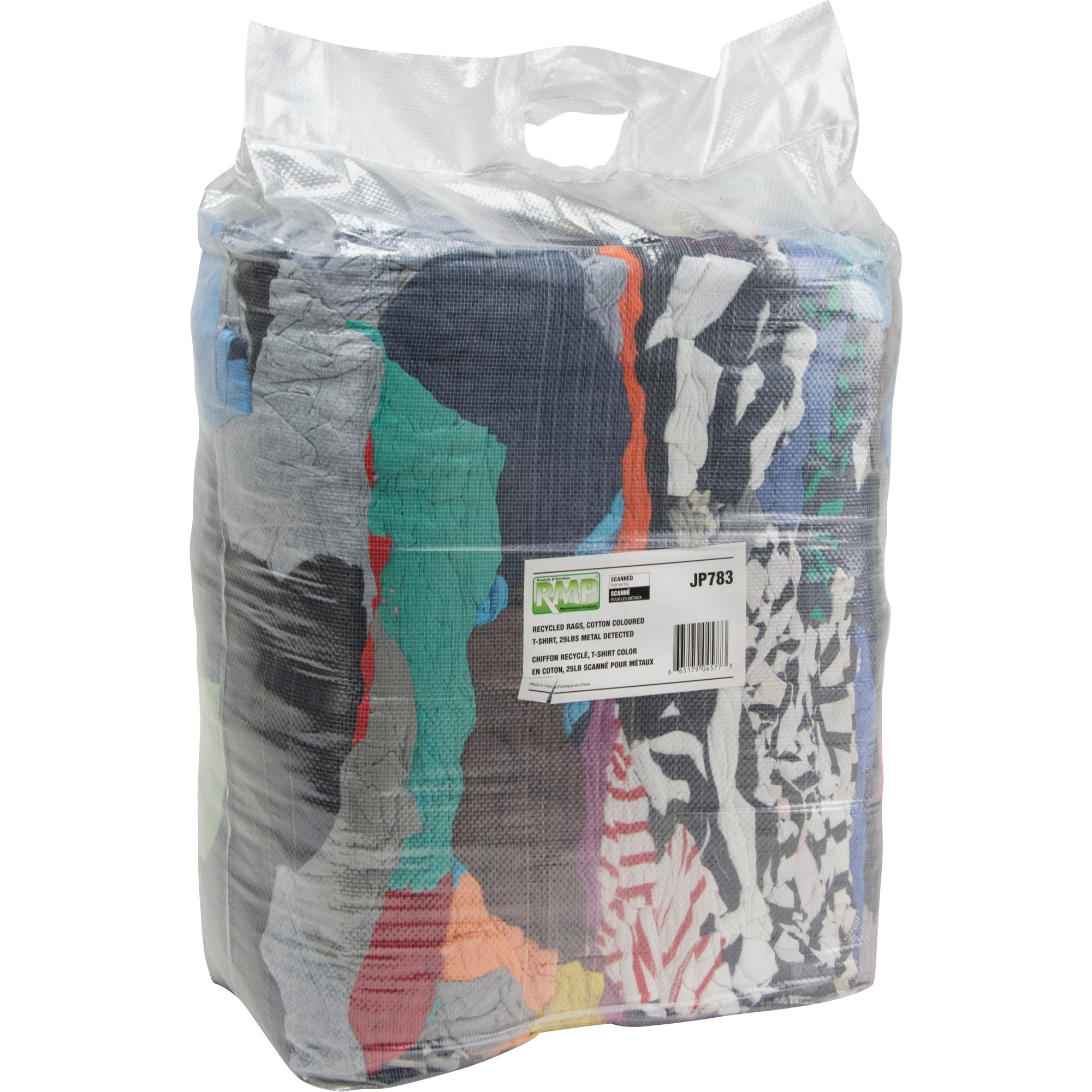 RMP Recycled Material Wiping Rags, Cotton, Mix Colours, 25 lbs. RMP